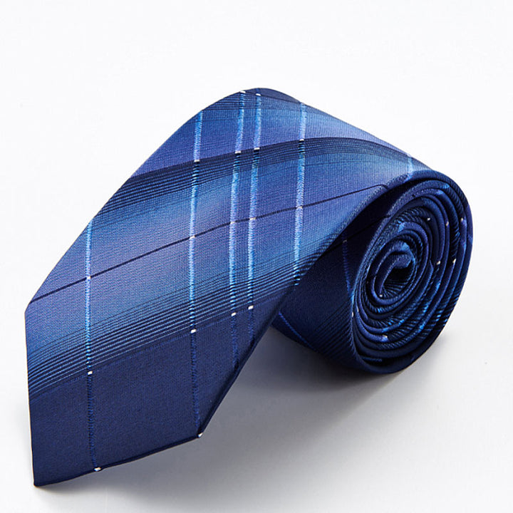 Navy Plaid Silk Tie – Timeless Dress Accessory