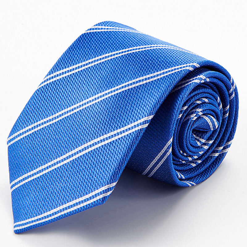 Bright Blue Stripe Silk Tie – Contemporary Business Tie
