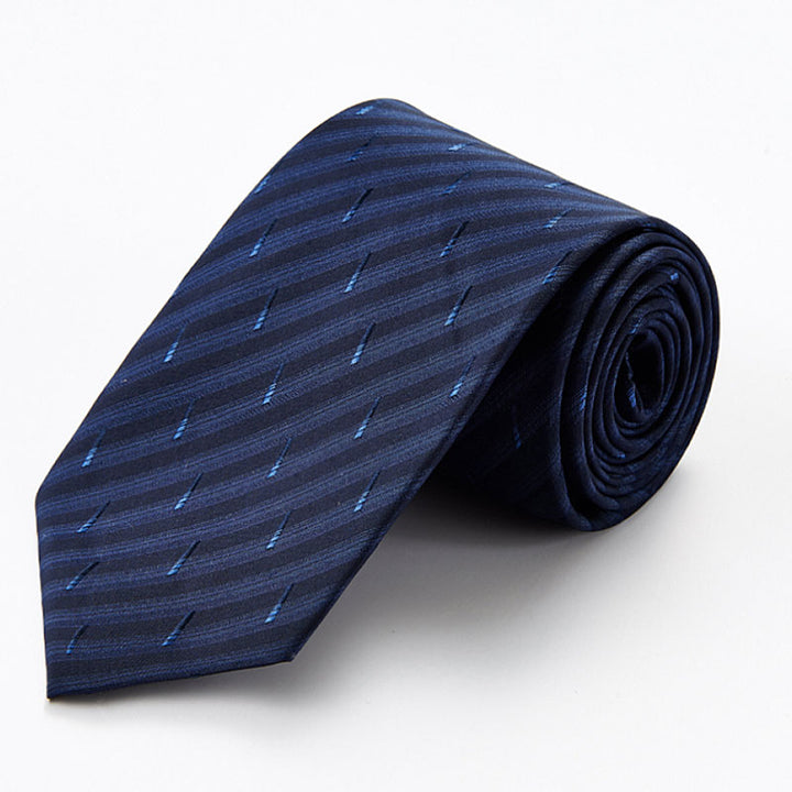 Navy Subtle Pattern Silk Tie – Classic Office Accessory