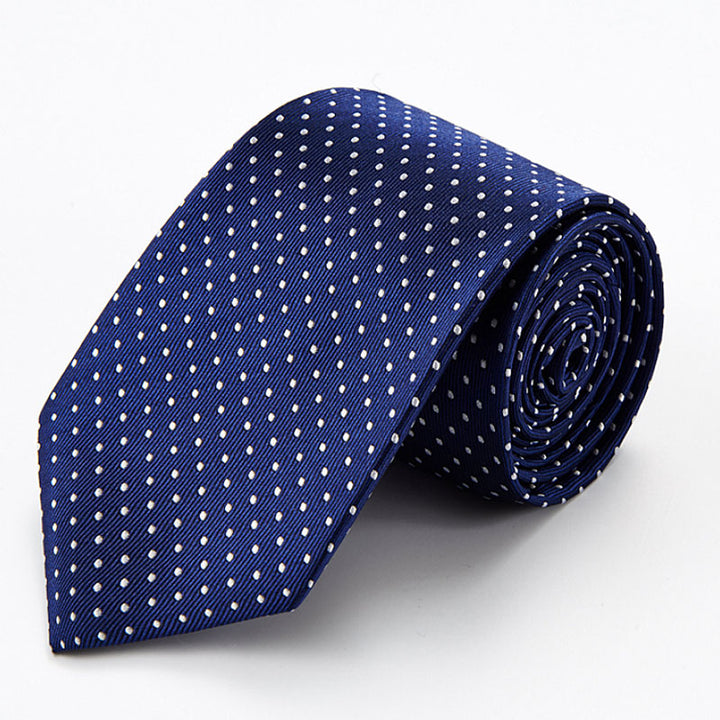 Navy Dot Silk Tie – Traditional Formal Tie