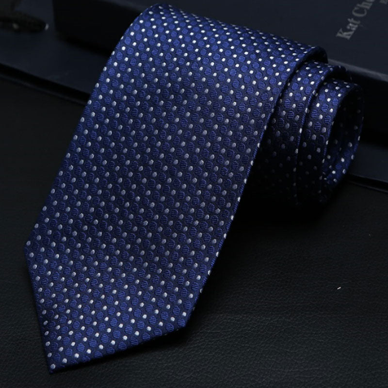 Navy Dot Silk Tie – Elegant Business Accessory