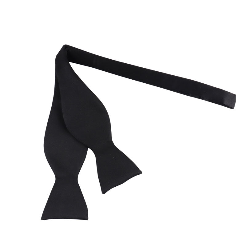 Black Silk Self-Tie Bow Tie – Classic Formal Accessory