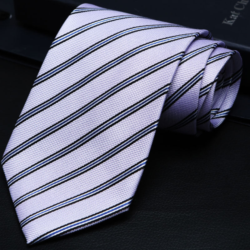 Light Purple Stripe Silk Tie – Elegant Dress Tie