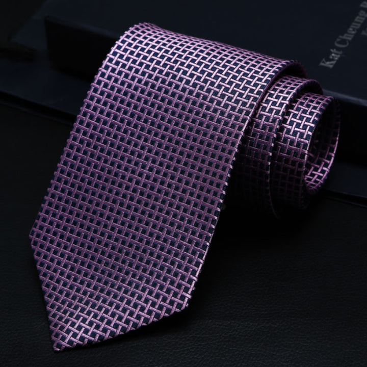 Purple Micro-Check Silk Tie – Sophisticated Neckwear