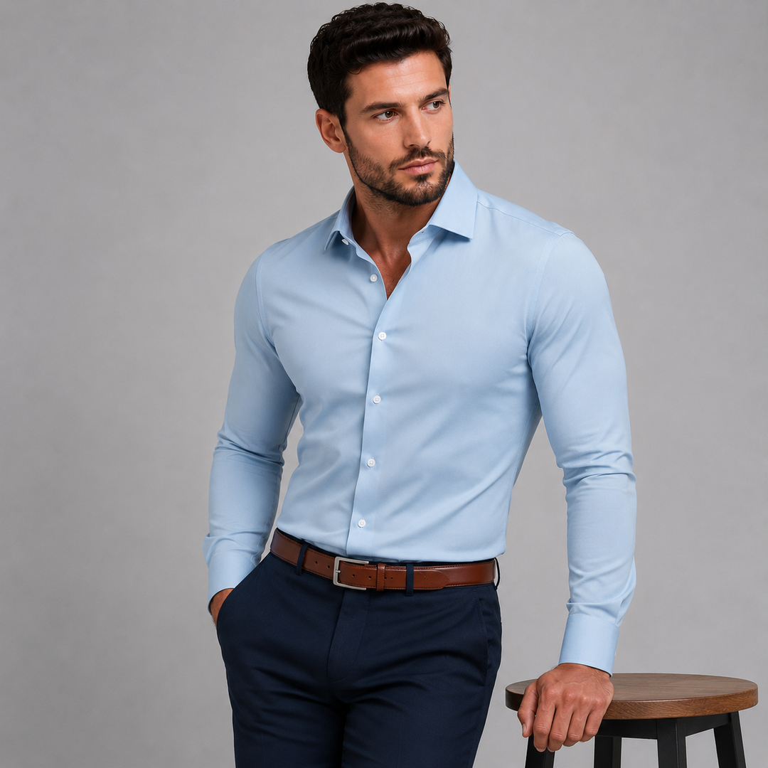 Business Blue Long Sleeve Classic Fits - Town Hill