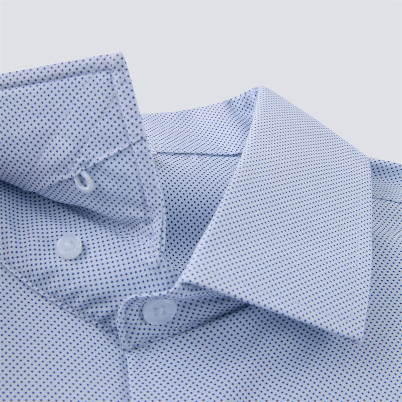 Mini Navy Dot Long Dress shirt