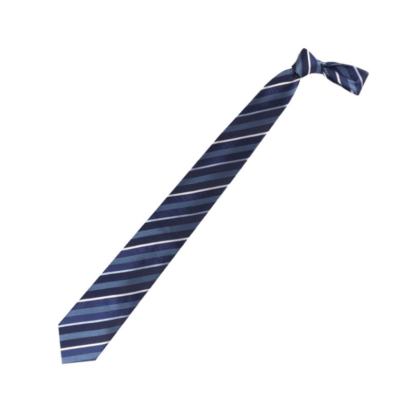Navy Light Blue Stripe Silk Tie – Business Dress Tie
