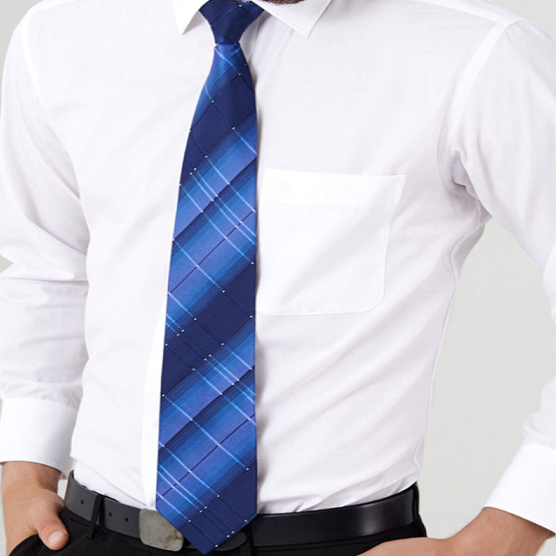 Navy Plaid Silk Tie – Timeless Dress Accessory