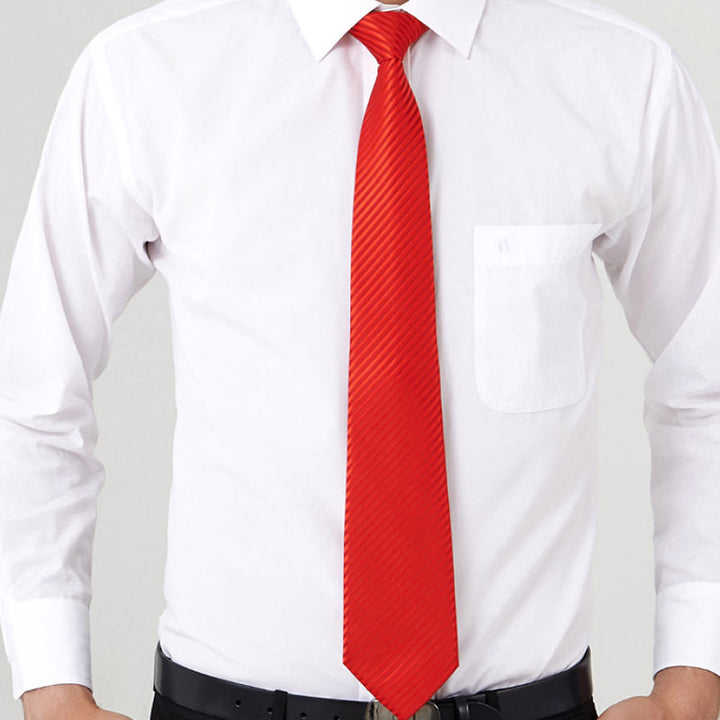 Red Diagonal Stripe Silk Tie – Bold Business Accessory