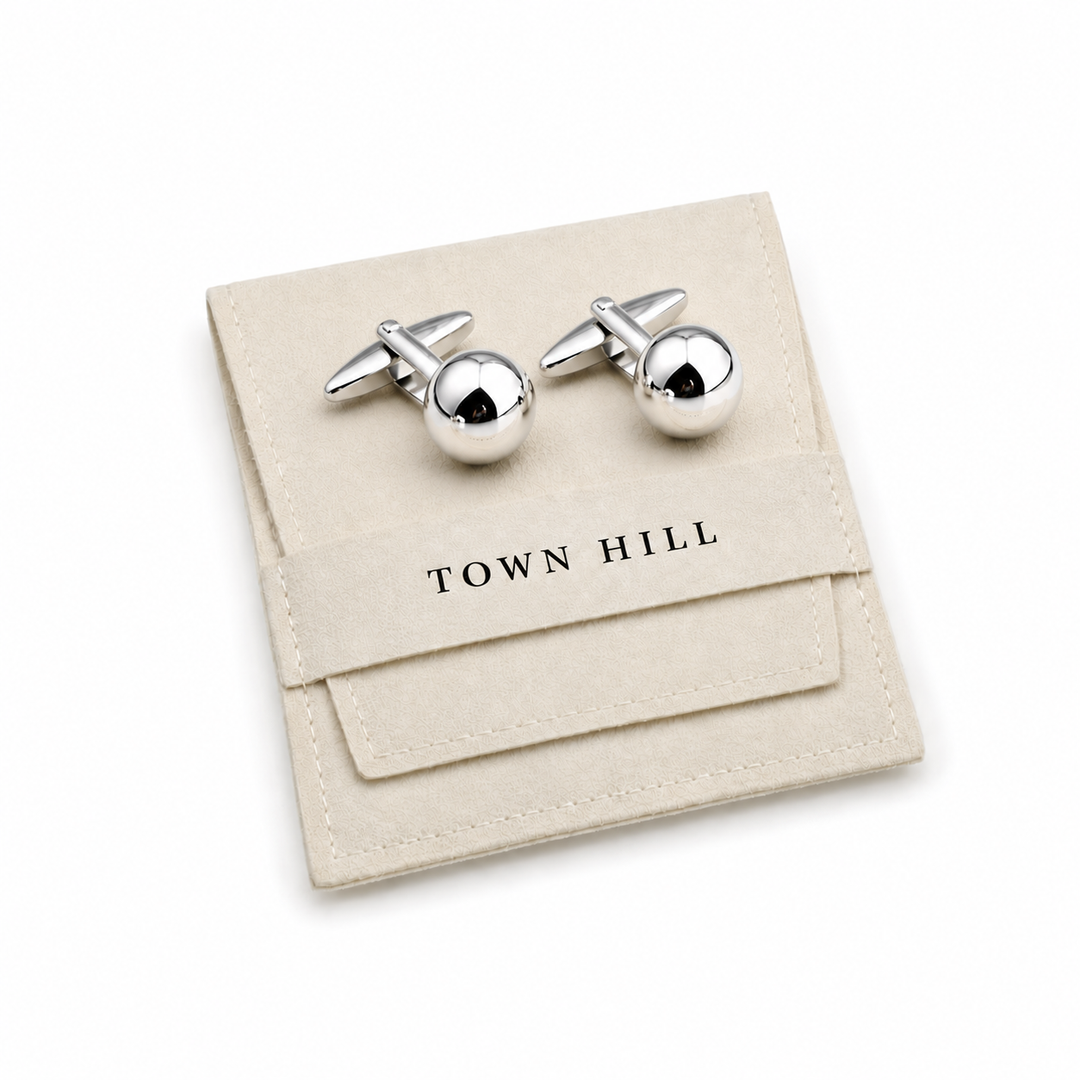 Sliver Ball Cuff Links (Set of 2) - Town Hill