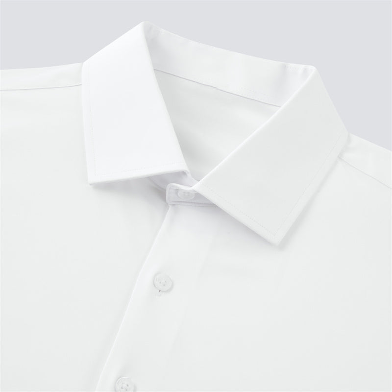 Pure White Long sleeve Dress Shirt