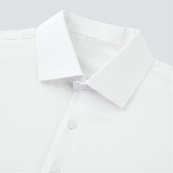 Pure White Long sleeve Dress Shirt