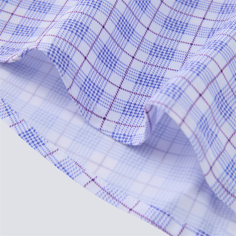 Light &amp; Dark Purple Plaid Long Sleeve Dress Shirt