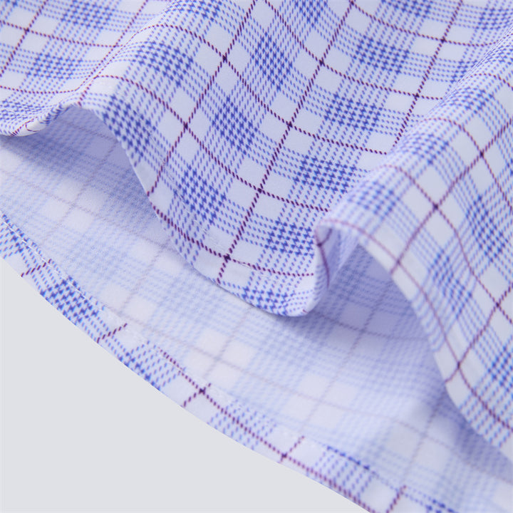 Light &amp; Dark Purple Plaid Long Sleeve Dress Shirt