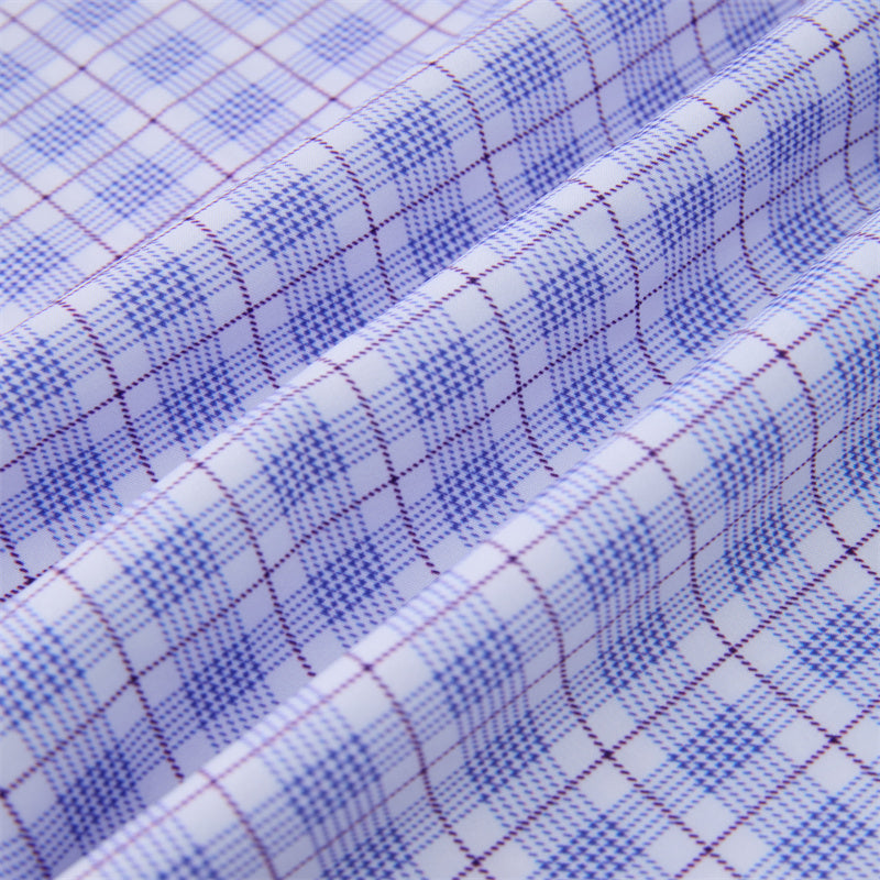 Light &amp; Dark Purple Plaid Long Sleeve Dress Shirt