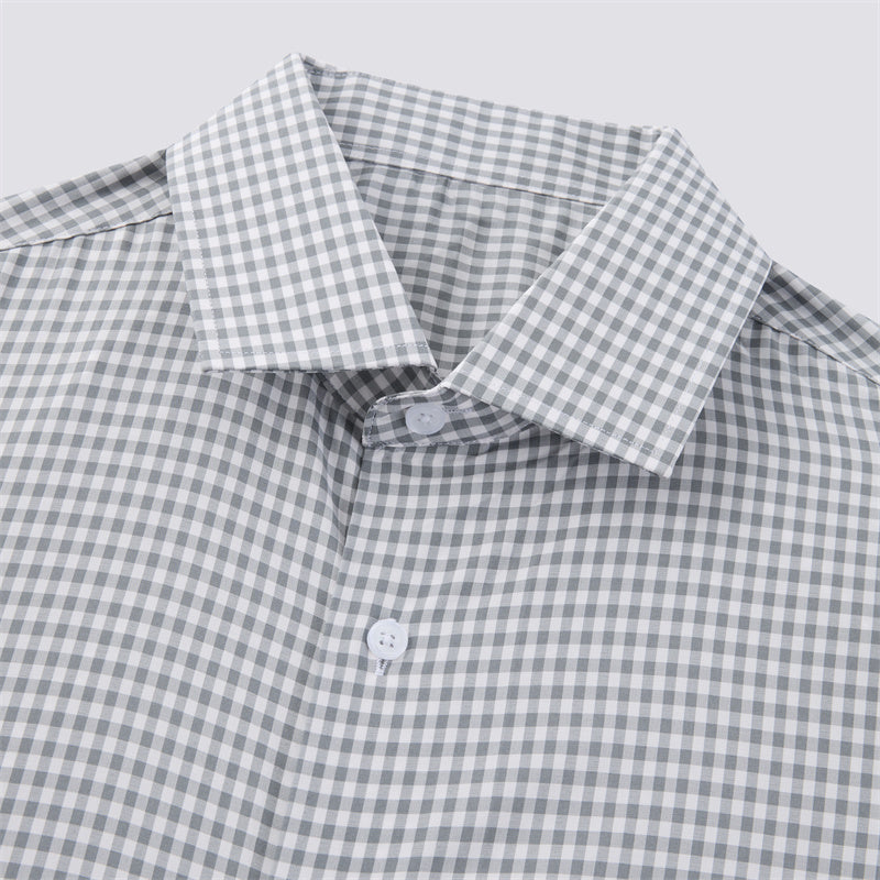 Forest Green Gingham Long Sleeve Dress Shirt