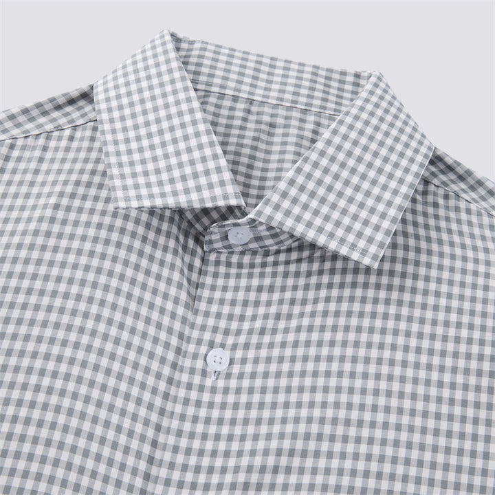 Forest Green Gingham Long Sleeve Dress Shirt