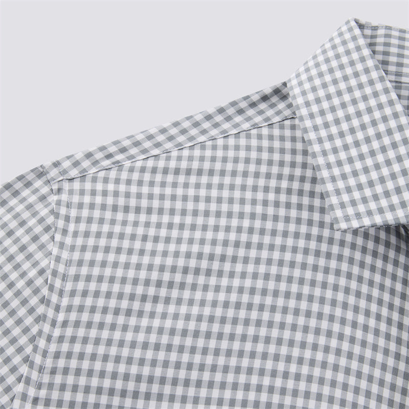 Forest Green Gingham Long Sleeve Dress Shirt