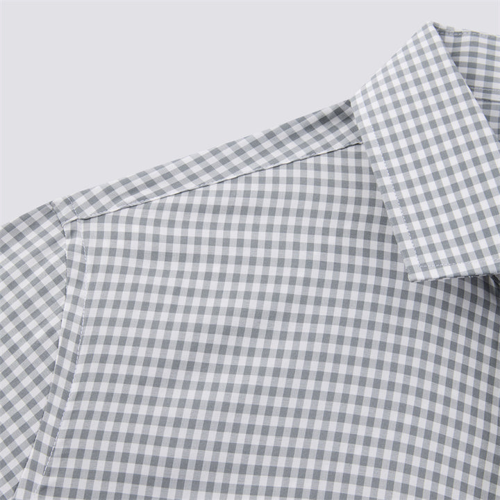 Forest Green Gingham Long Sleeve Dress Shirt