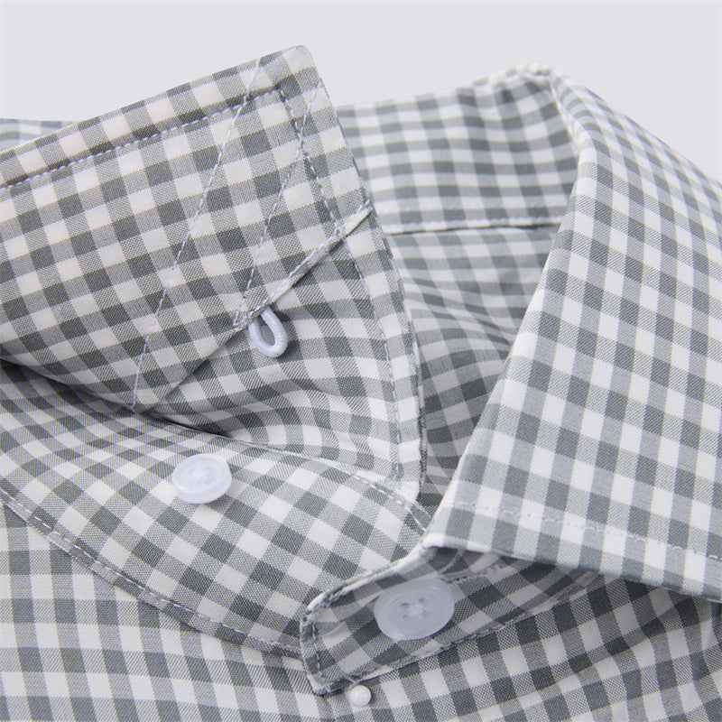 Forest Green Gingham Long Sleeve Dress Shirt