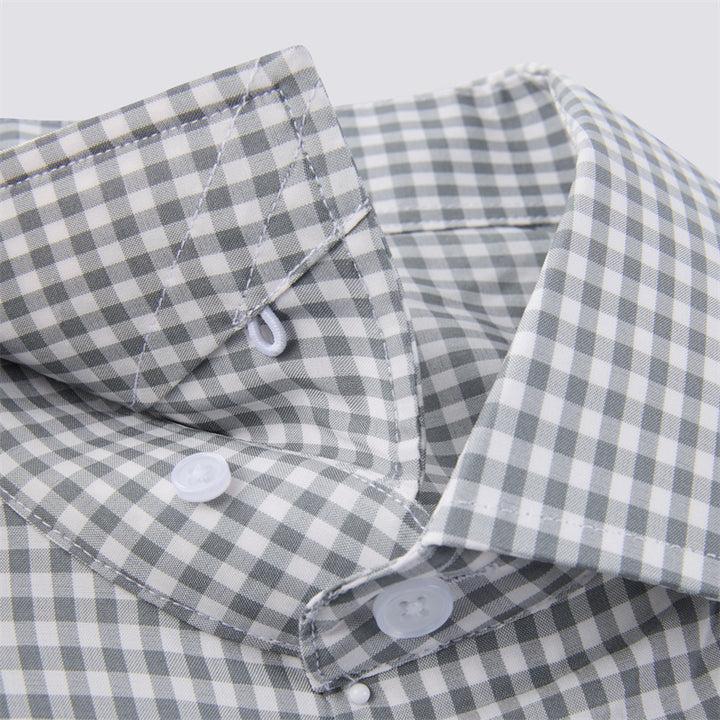 Forest Green Gingham Long Sleeve Dress Shirt