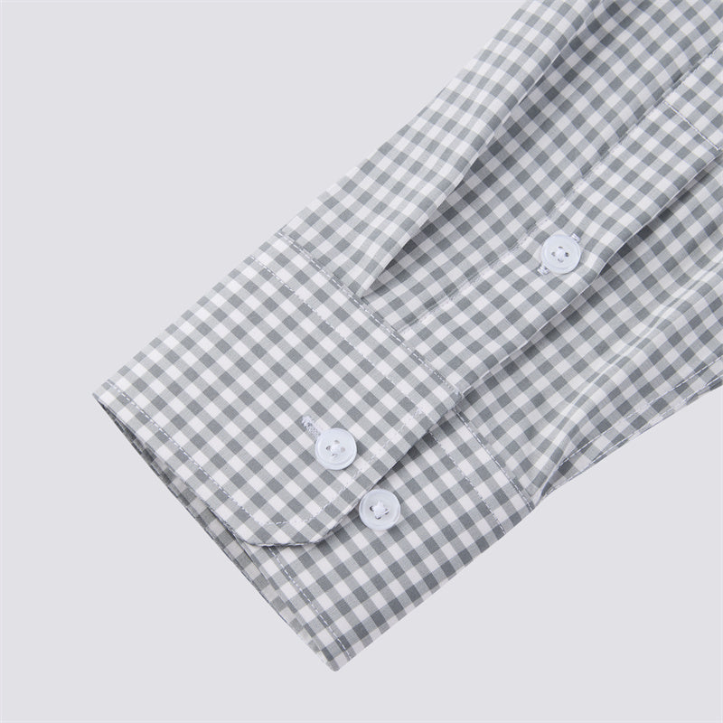 Forest Green Gingham Long Sleeve Dress Shirt