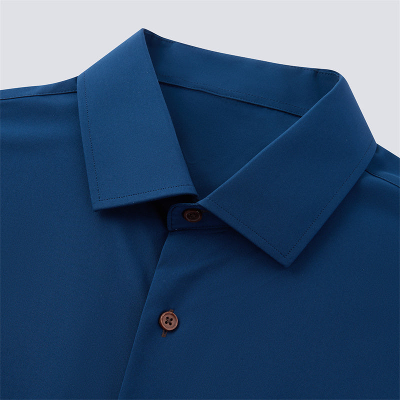 Solid Navy Long Sleeve Dress shirt