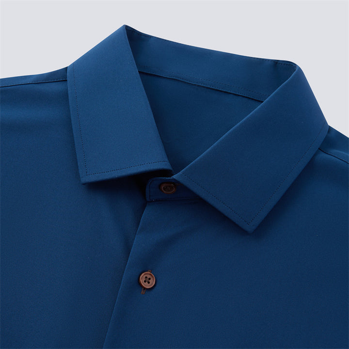 Solid Navy Long Sleeve Dress shirt