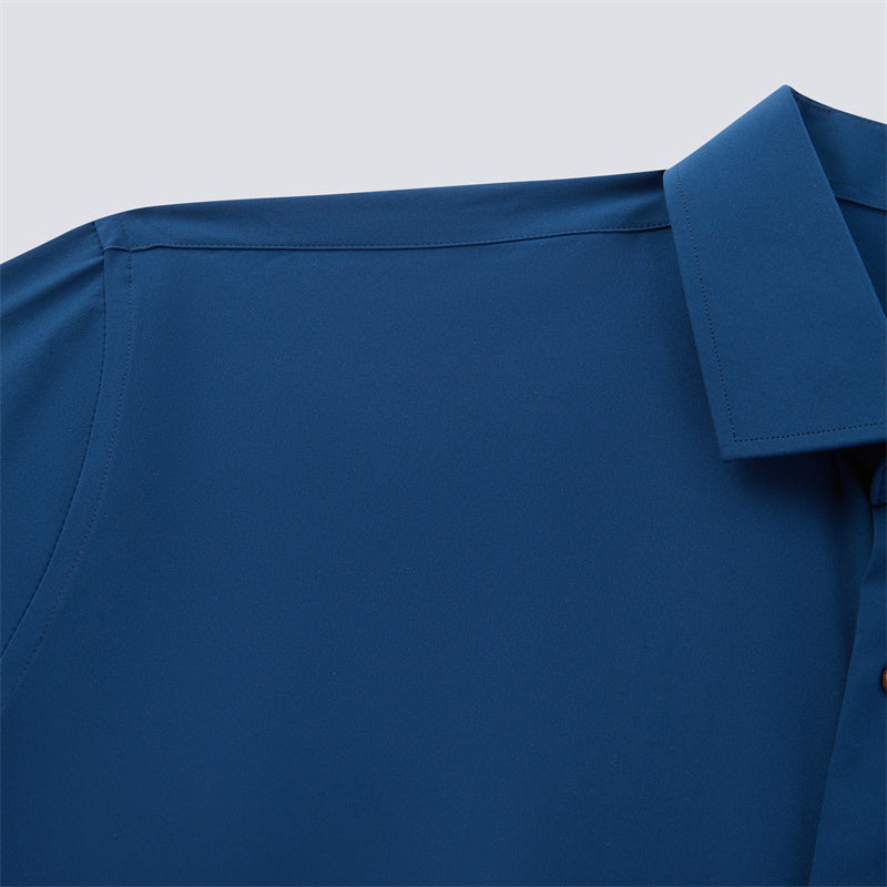 Solid Navy Long Sleeve Dress shirt