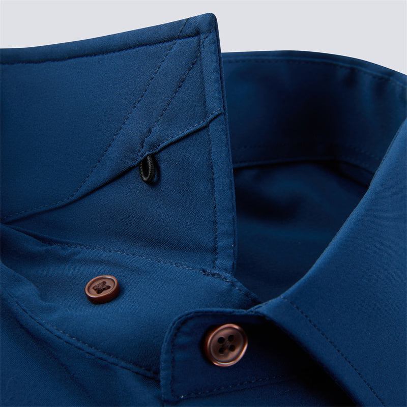 Solid Navy Long Sleeve Dress shirt
