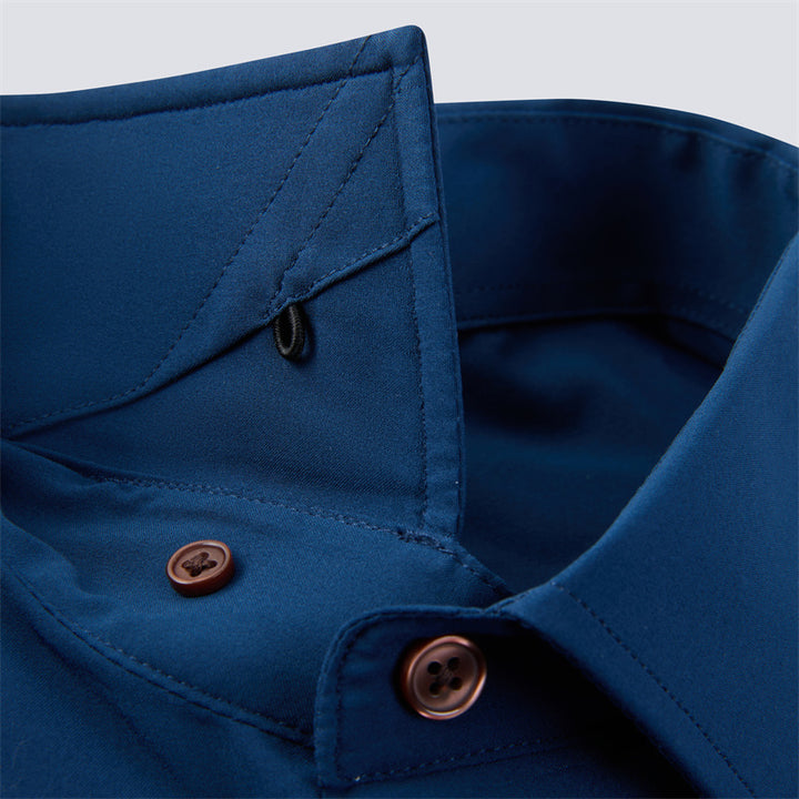 Solid Navy Long Sleeve Dress shirt