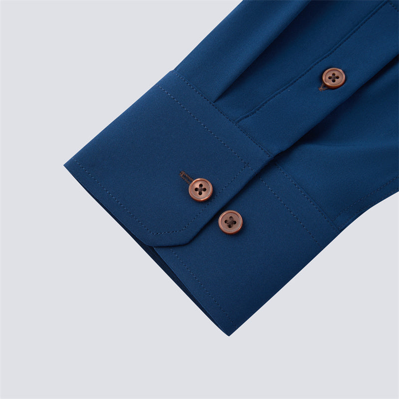 Solid Navy Long Sleeve Dress shirt