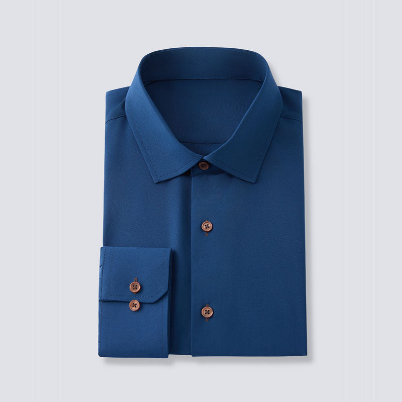 Solid Navy Long Sleeve Dress shirt