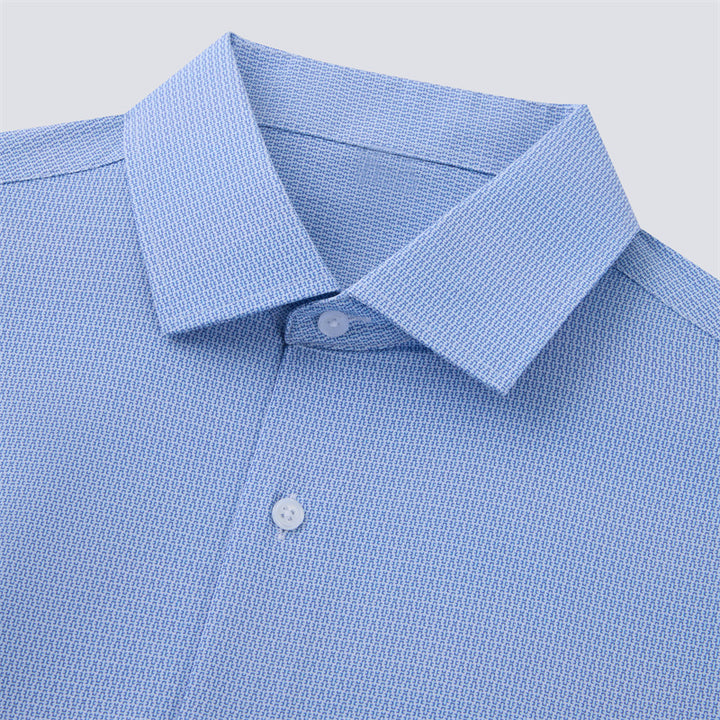 Blue Mini Lock Long Sleeve Dress Shirt