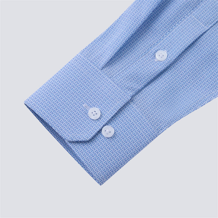 Blue Mini Lock Long Sleeve Dress Shirt