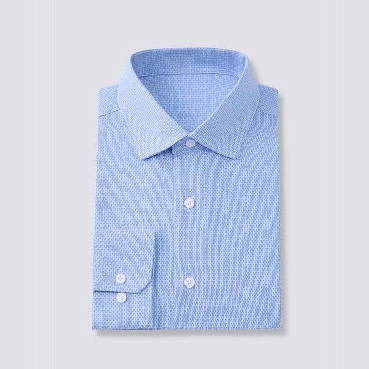 Blue Mini Lock Long Sleeve Dress Shirt