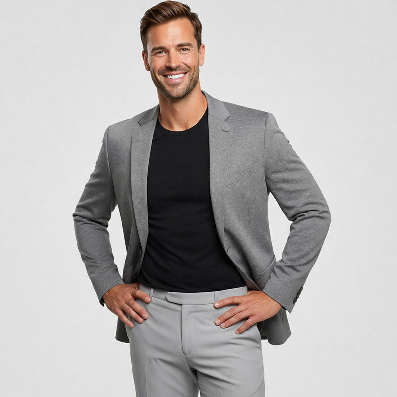 Athletic Fit Stretch Blazer – Heathered Grey