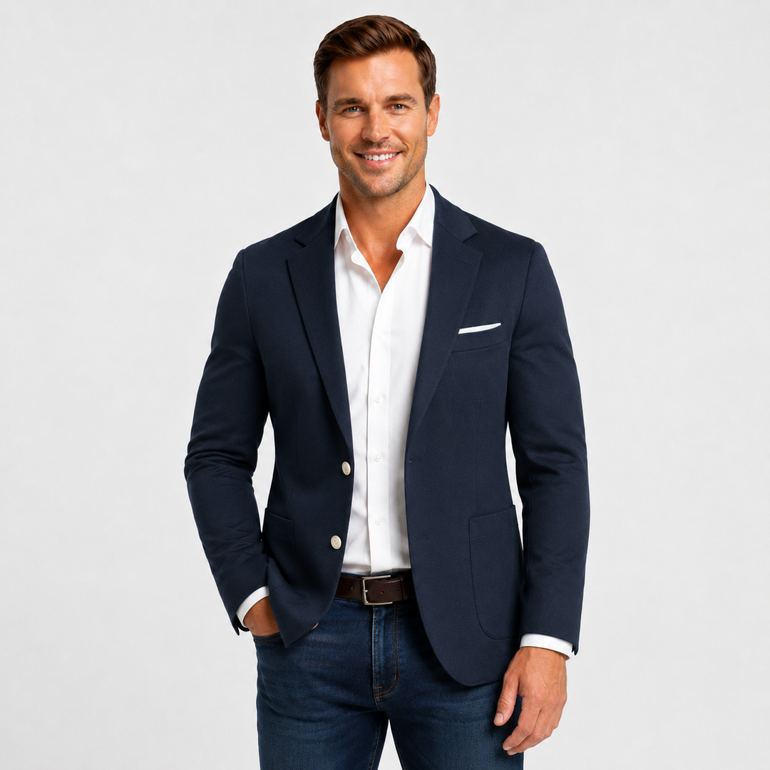 Athletic Casual Men’s Blazer -Navy