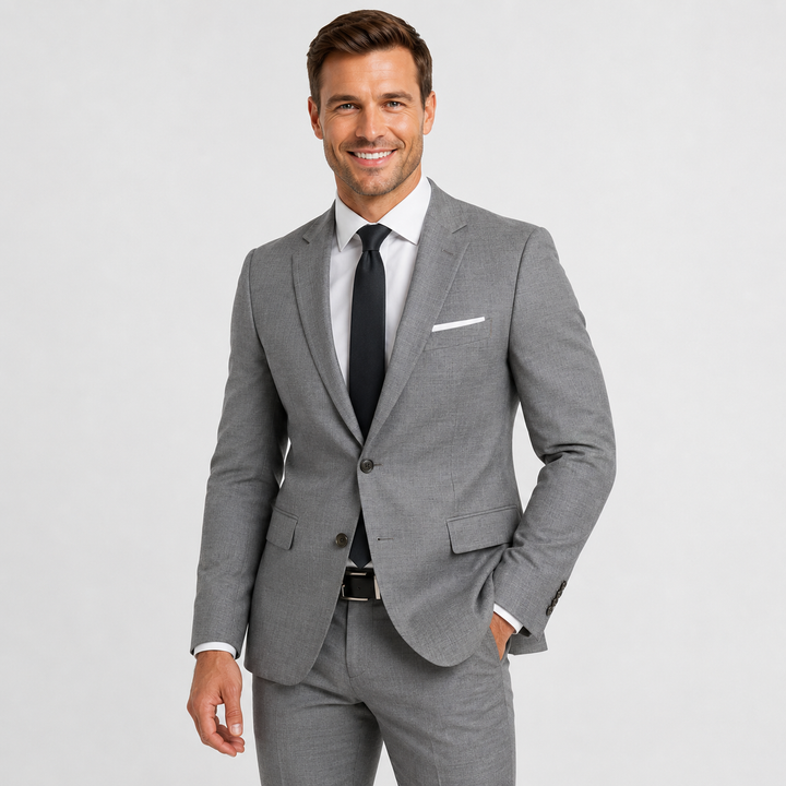Athletic Fit Stretch Blazer – Heathered Grey - Town Hill