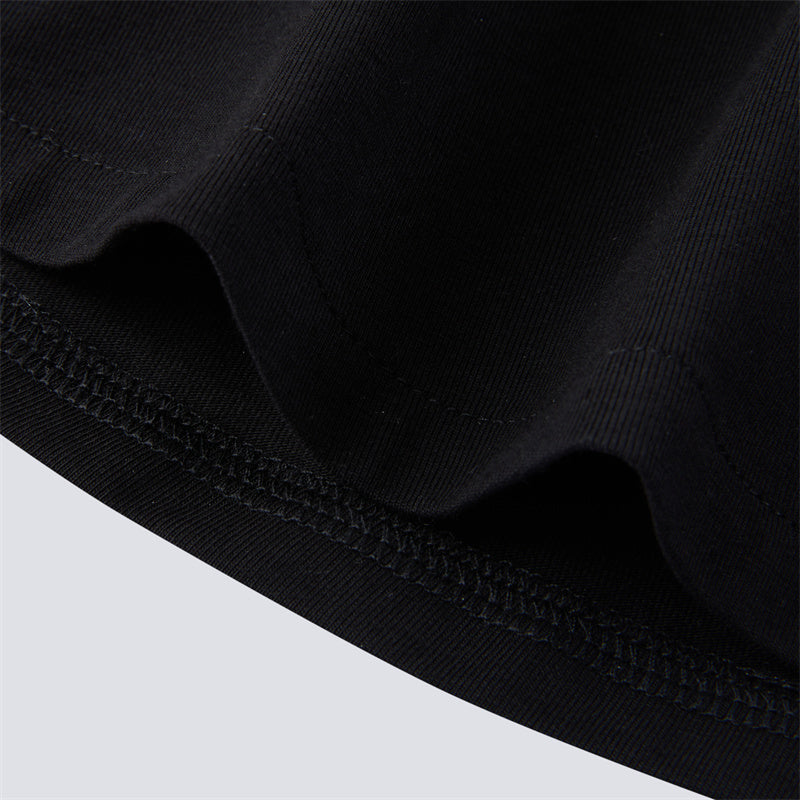 Black Cotton/Spendex Button Down Short Sleeves Casual Shirt-Black