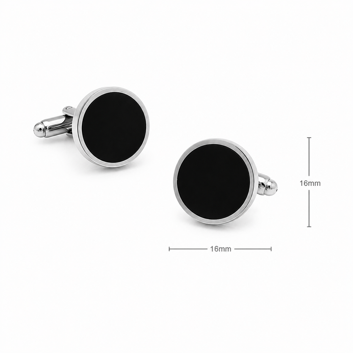 Black Circle Cuff Links (Set of 2) - Town Hill