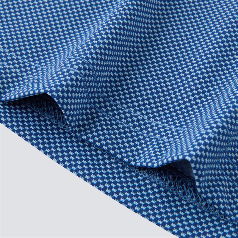 Blue Mini Crown Check Short Sleeve Polo