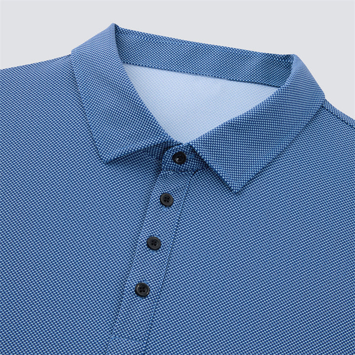 Blue Mini Crown Check Short Sleeve Polo