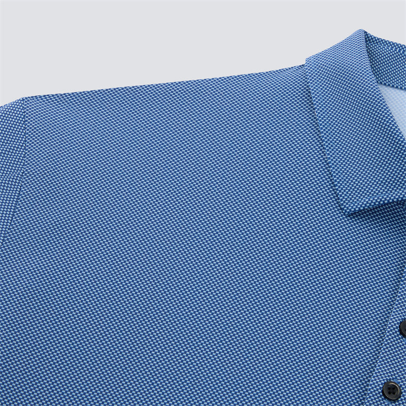 Blue Mini Crown Check Short Sleeve Polo