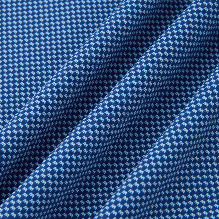 Blue Mini Crown Check Short Sleeve Polo