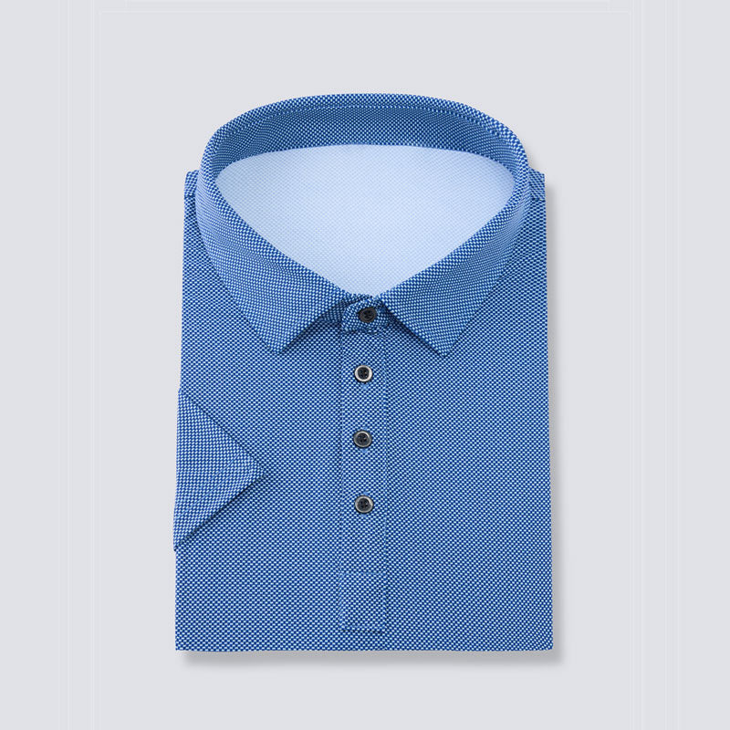 Blue Mini Crown Check Short Sleeve Polo