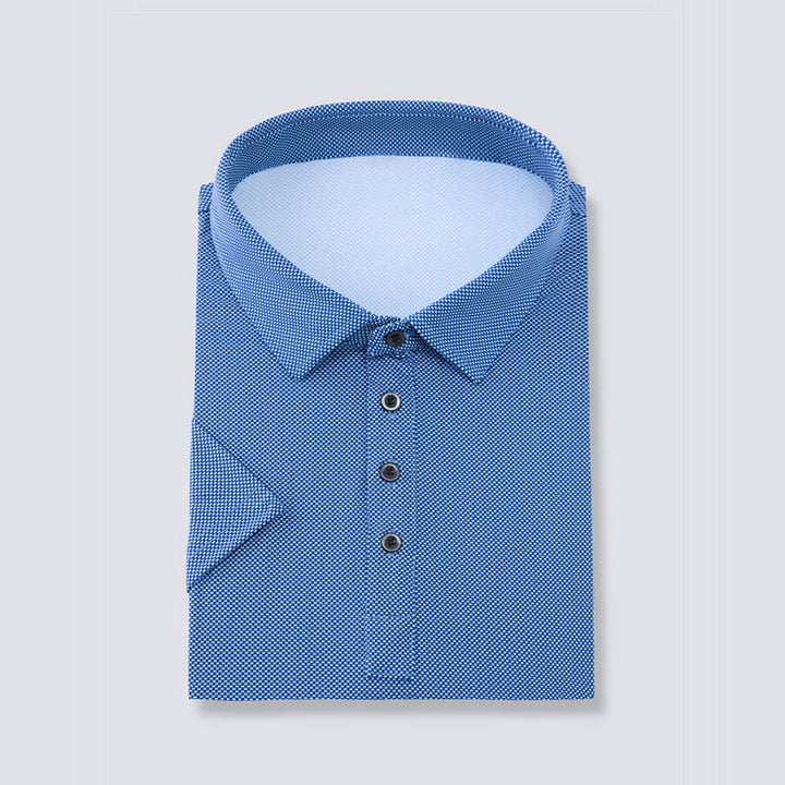 Blue Mini Crown Check Short Sleeve Polo
