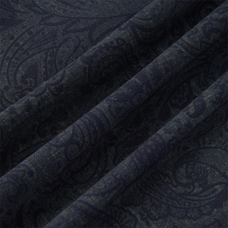 Charcoal Jacquard Short Sleeve Polo