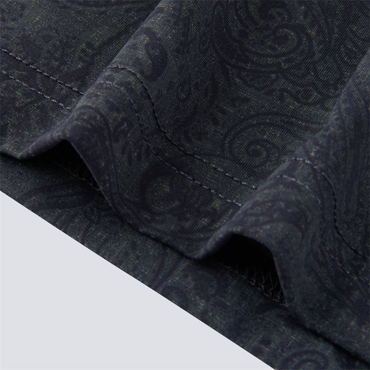 Charcoal Jacquard Short Sleeve Polo