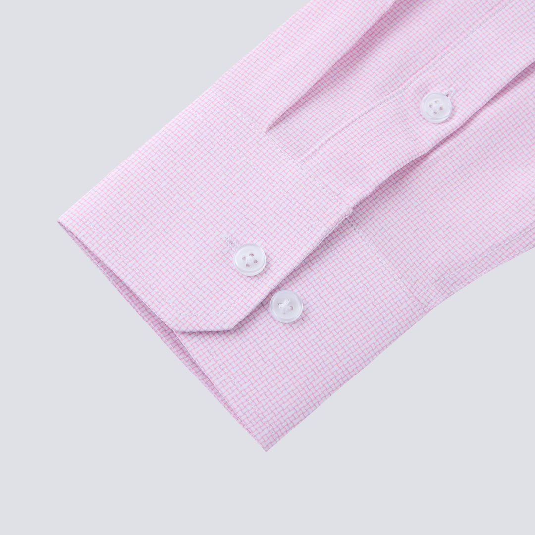 Athletic Pink Weave long sleeve Dress Shirt - Town Hill